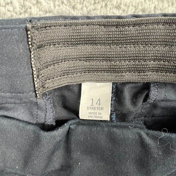 GAP Blue Stripe Hem Slim Cropped Pants Stretch Capri Trousers Womens Size 14 - Picture 5 of 9